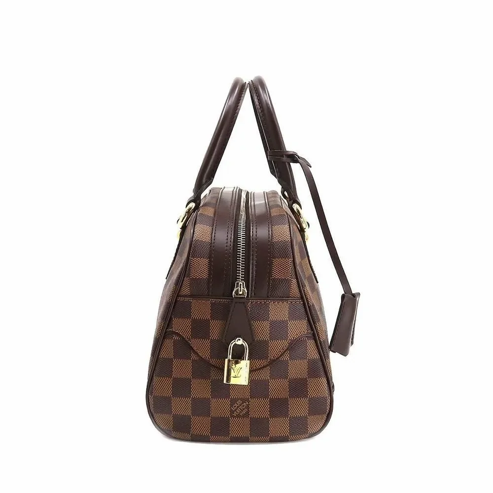 Louis Vuitton Damier Duomo Hand Bag Ebene Gold Metal Fittings